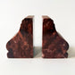 French Antique Rouge Marble Bookends