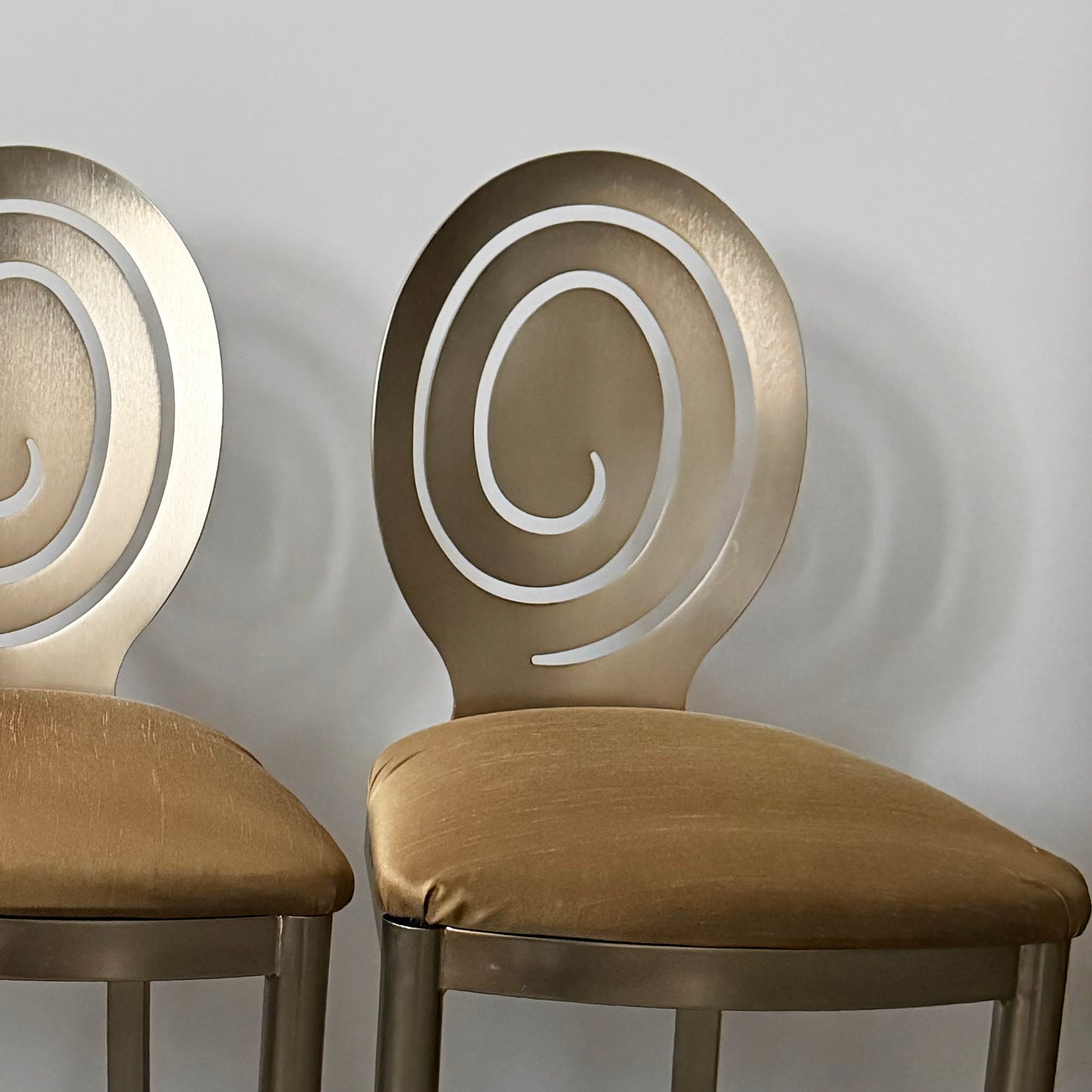 Set of Three Spiral Backed Bar Stools