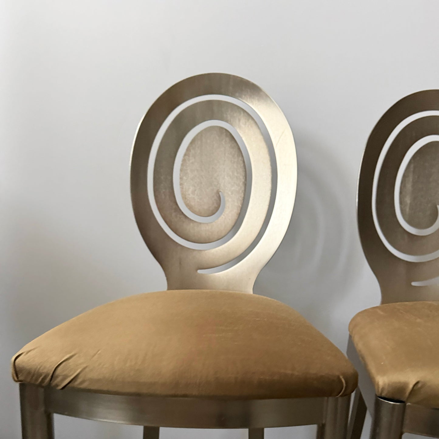 Set of Three Spiral Backed Bar Stools