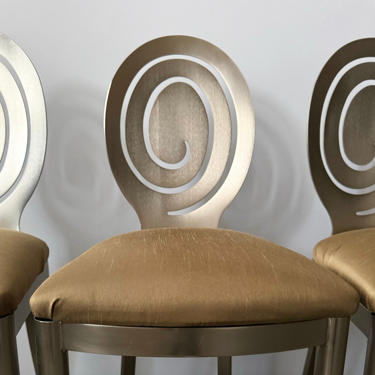 Set of Three Spiral Backed Bar Stools