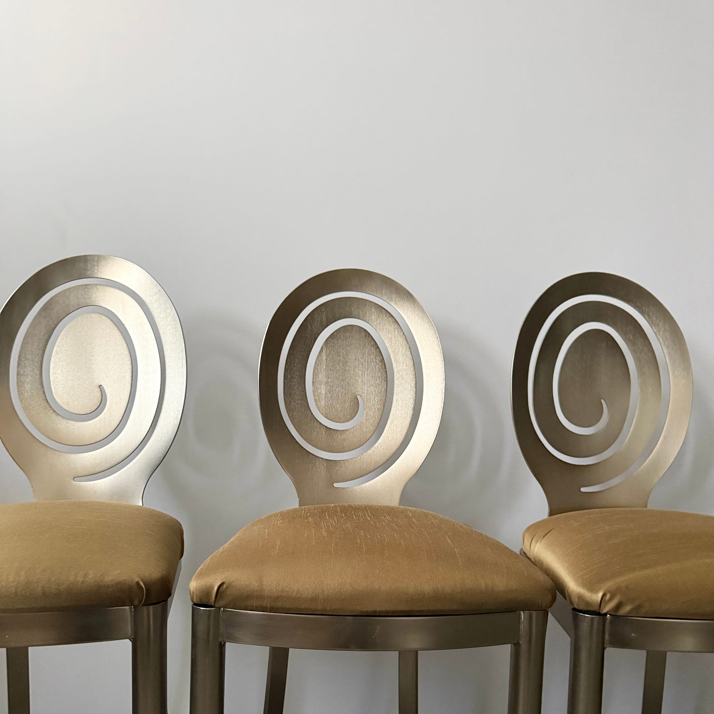 Set of Three Spiral Backed Bar Stools