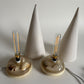 Encased Shell Lamps with Linen Shades