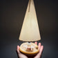 Encased Shell Lamps with Linen Shades