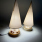 Encased Shell Lamps with Linen Shades