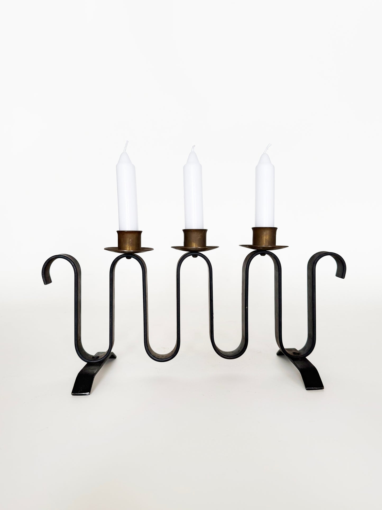 Metal Wave Candelabra by Jean Royere