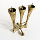 Heavy Brass Brutalist Candelabra