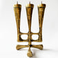 Heavy Brass Brutalist Candelabra