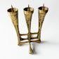 Heavy Brass Brutalist Candelabra