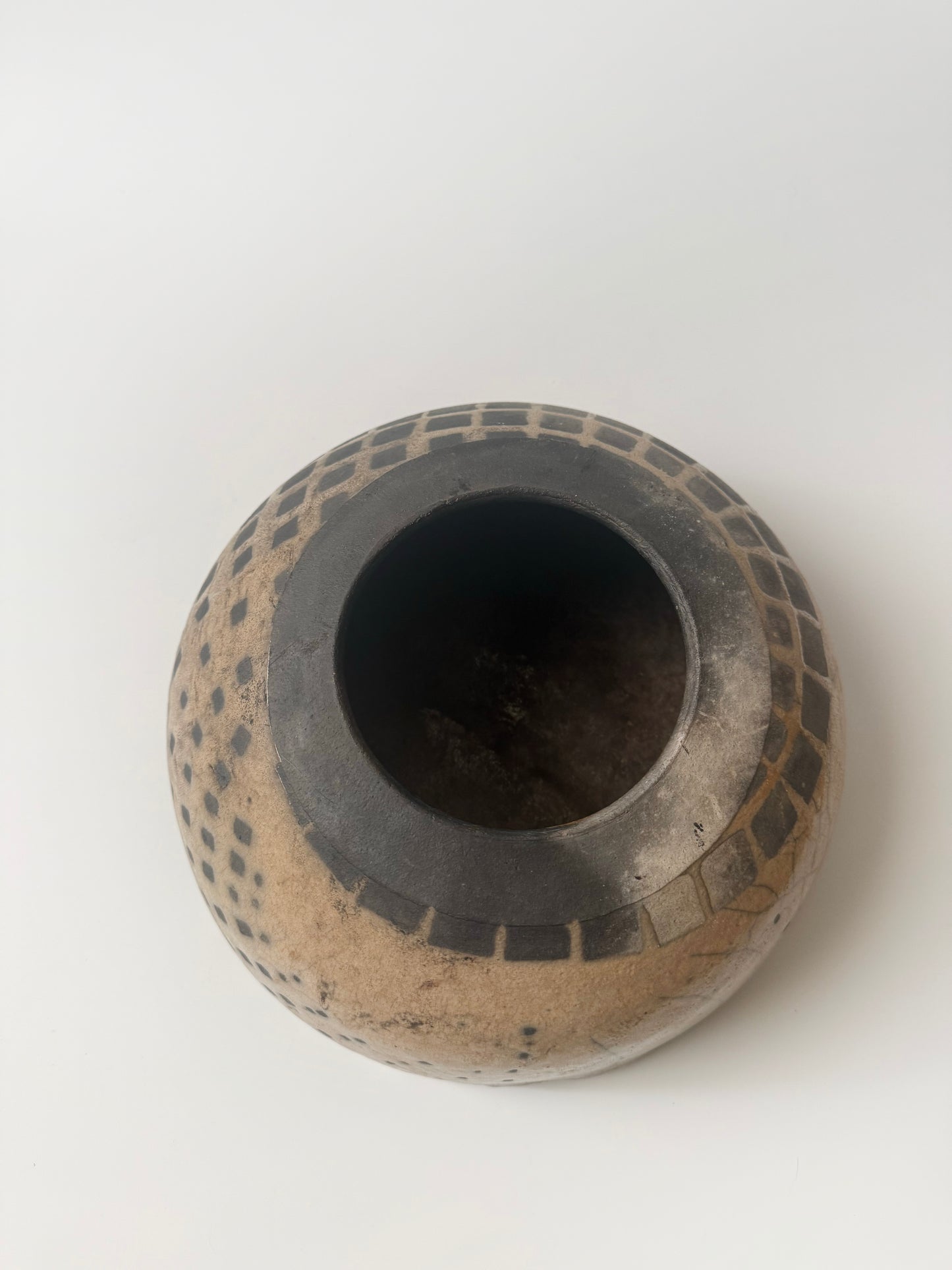 Large Signed Raku Vase