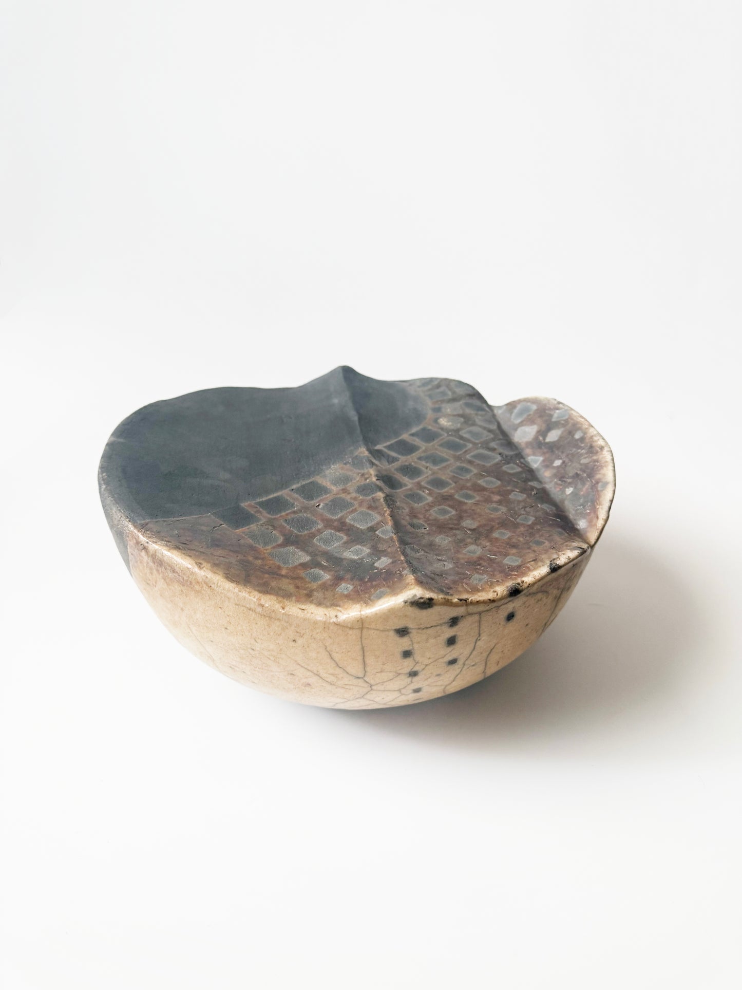Large Signed Raku Vase