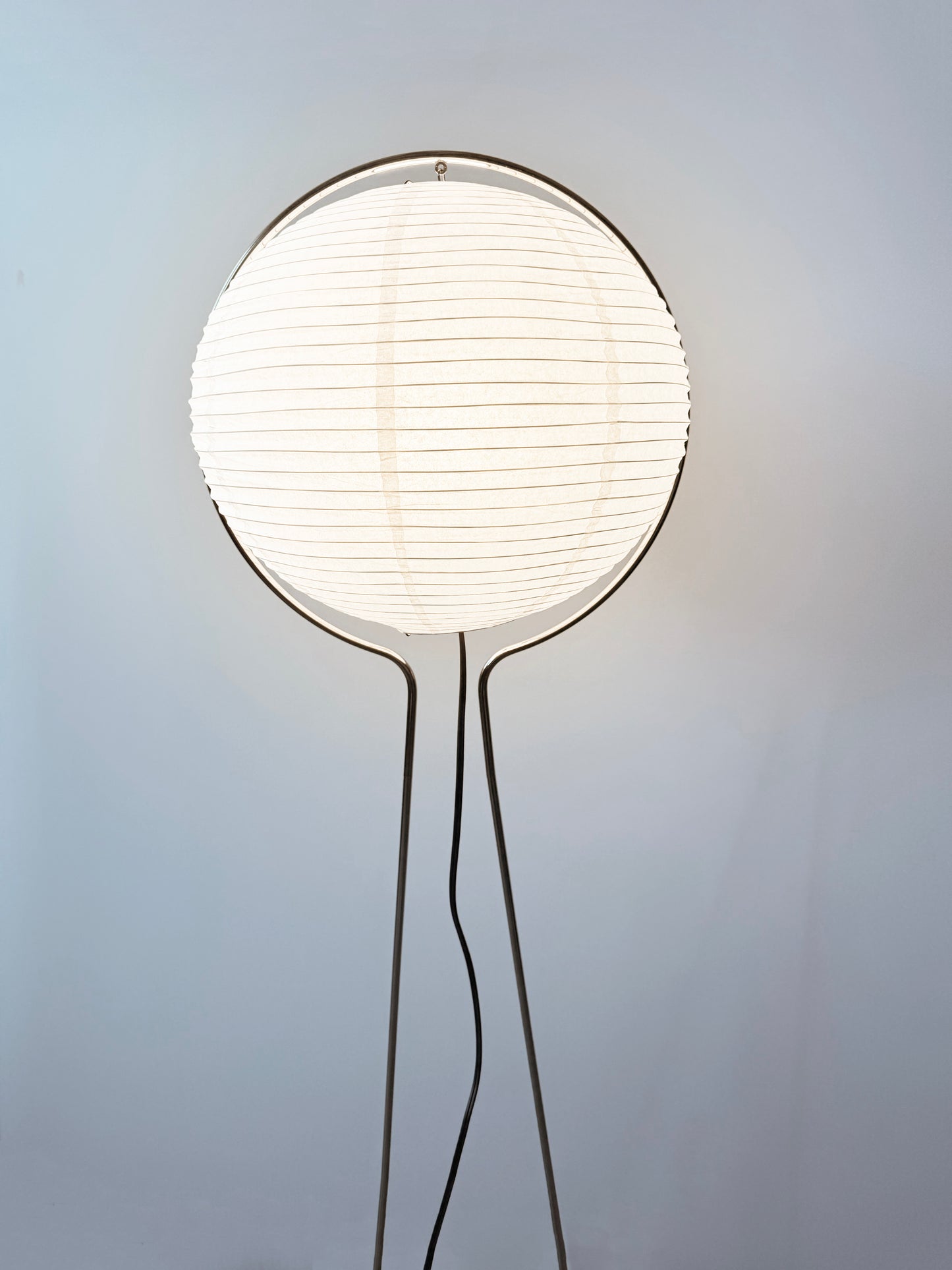 Ikea Vate Chrome and Paper Lantern Floor Lamp