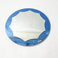 Round Italian Blue Art Deco Mirror
