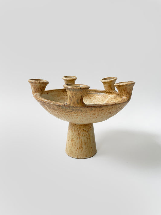 Artist Signed Bowl Candelabra