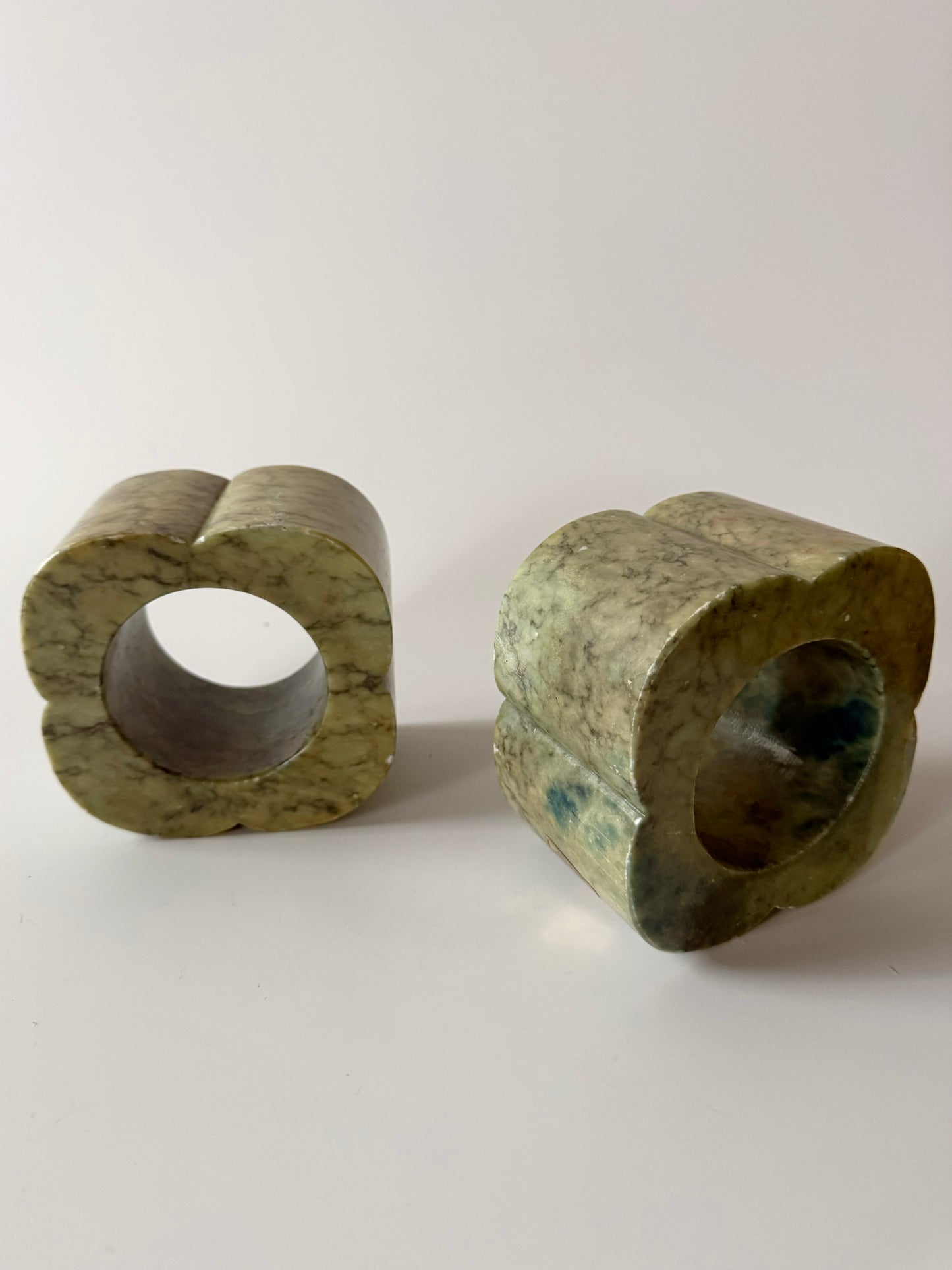 Green Clover Italian Alabaster Bookends