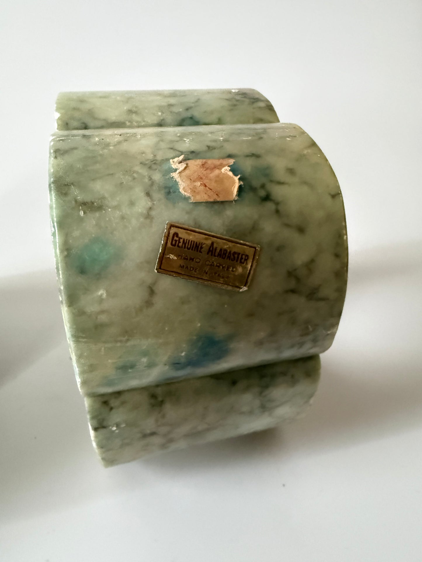 Green Clover Italian Alabaster Bookends