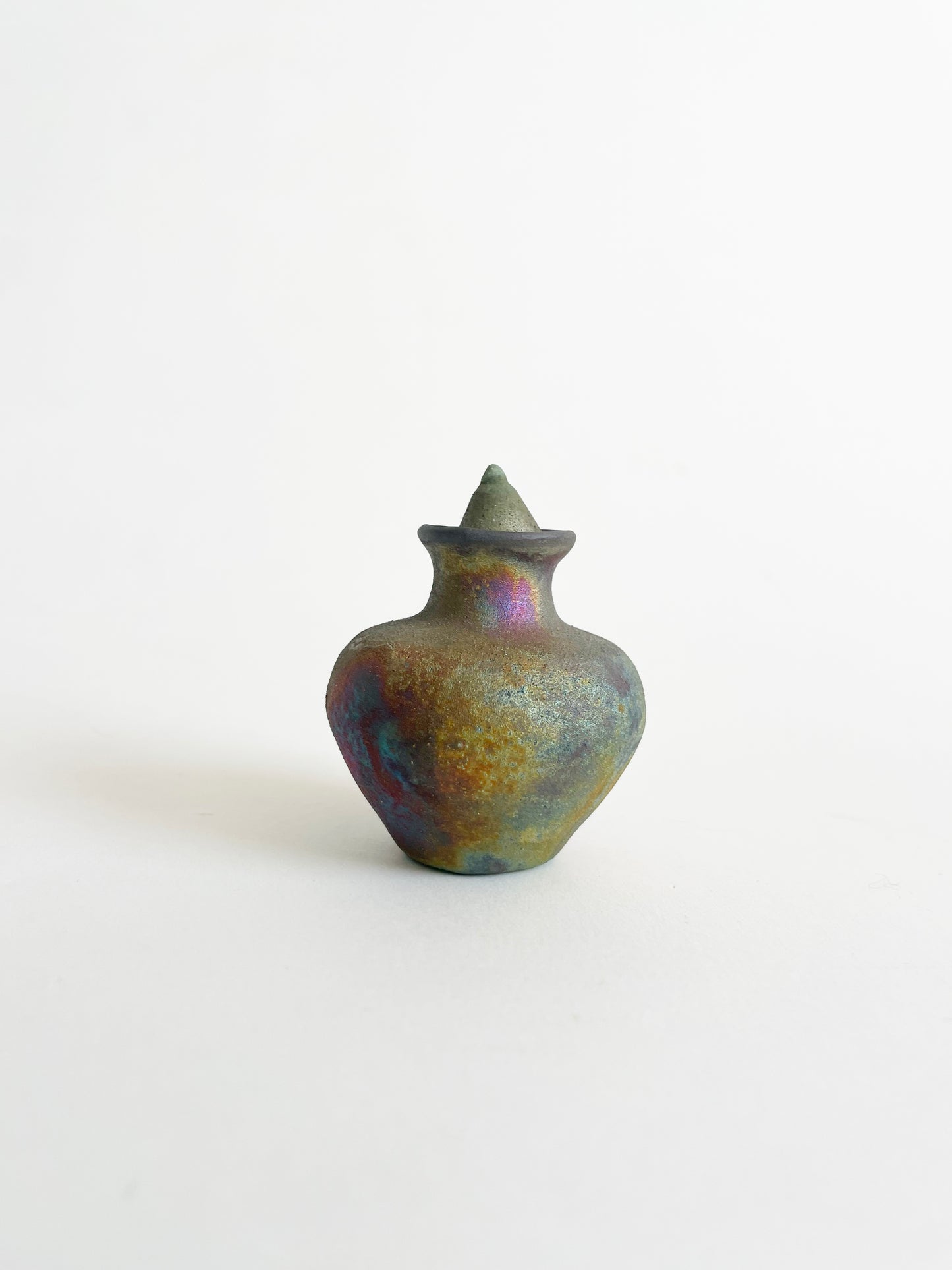 Iridescent Raku Perfume Bottle